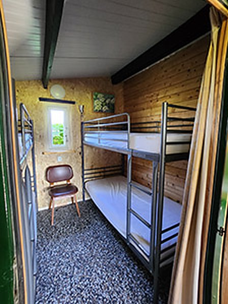 Stapelbedden in de blokhut